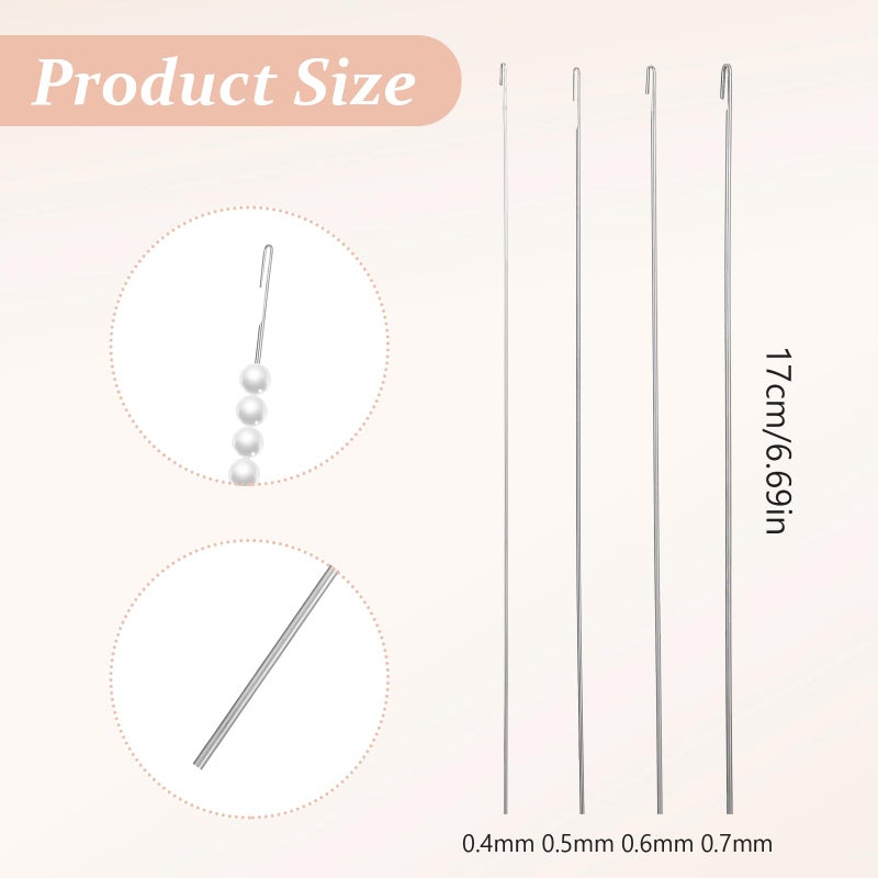 Nogeqi 4 Pcs Beading Needles for Jewelry Making,4 Thickness Styles Bead Spinner Needles,Bead Threader,Needle-Free Beading Supplies for Beaded Bracelets, Necklaces, DIY Handmade(Thin Needle) - Image 5