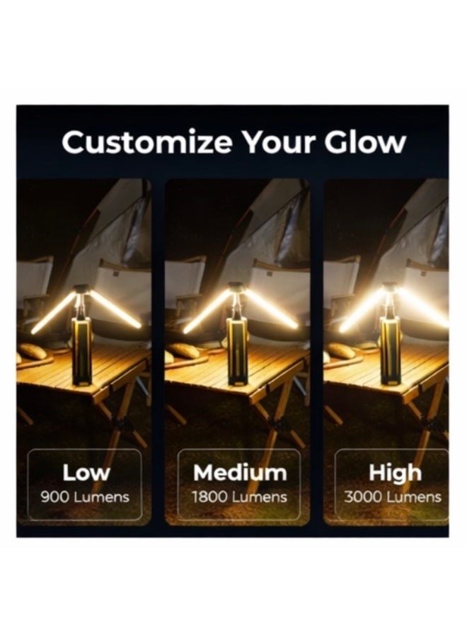 مصباح تخييم LED قابل للشحن 3000 لومن – 3 أوضاع – بطارية 7 ليالٍ - Image 3