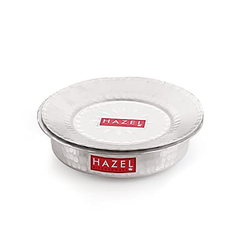 HAZEL Aluminium Langdi Patila Pot with Lid Hammered Finish Round Bottom Boiling Tope Vessels Bhagona Dekchi (2, 1300 ML, 2100 ML) - Image 5