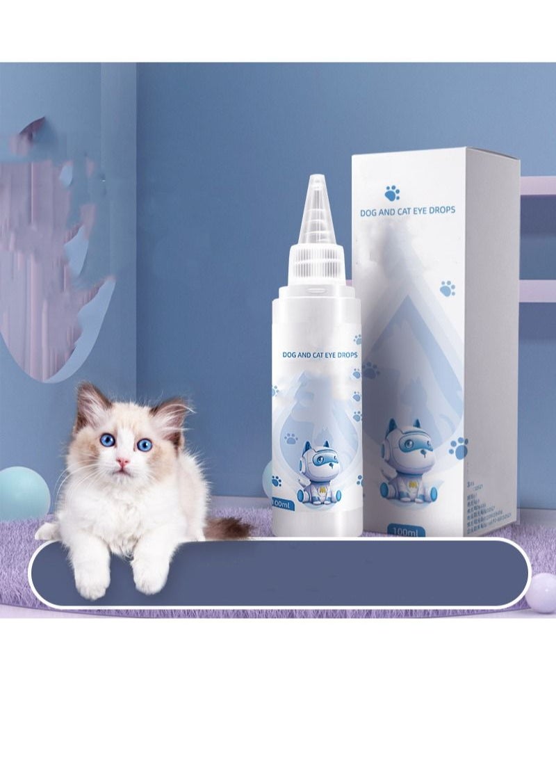 VKL - Pet Eye Drops Helps Prevent Pink Eye, Infection, Dry Eyes, Tear Spots and Conjunctivitis - Treatment With Chafing, Irritation Dirt Scab Discharge Remover (100ML) - Image 1