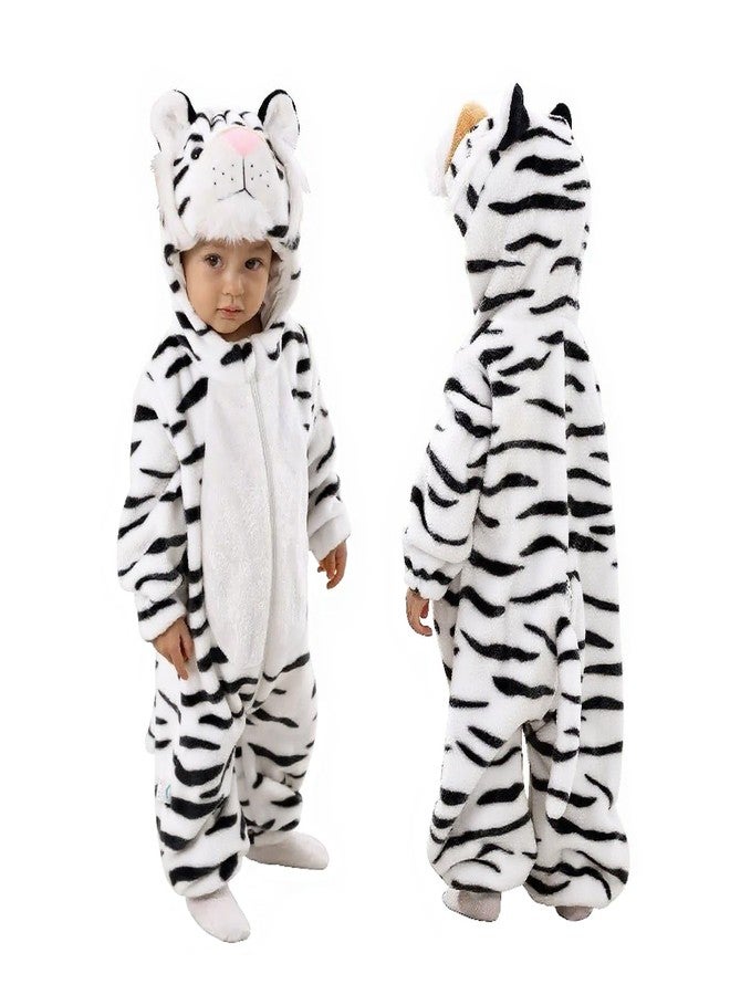 TONWHAR Infants Toddlers Halloween Cosplay Clothes Kids' Tiger Costume Outfit(2-3T,White Tiger) - Image 1