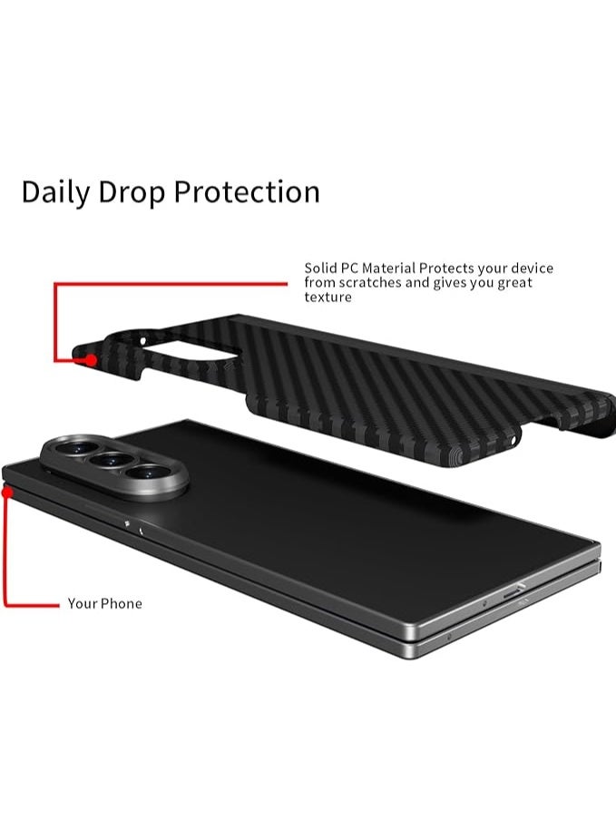 JAJEEK Ultra-Thin 0.35 mm Protective Case for Samsung Galaxy Z Fold 7 – Anti-Scratch Carbon Fibre Hard Cover with Magnetic MagSafe Compatibility, Slim, Lightweight, Durable Design, Provides Full Protection Without Bulk, Perfect for Everyday Use – Black - Image 4