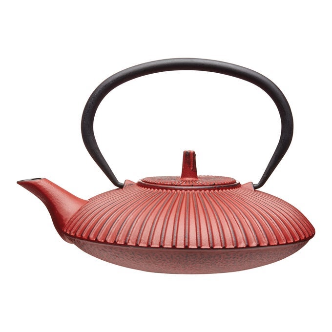 CAST IRON INFUSER TEAPOT THREE CUP RED GIFT TAGGED