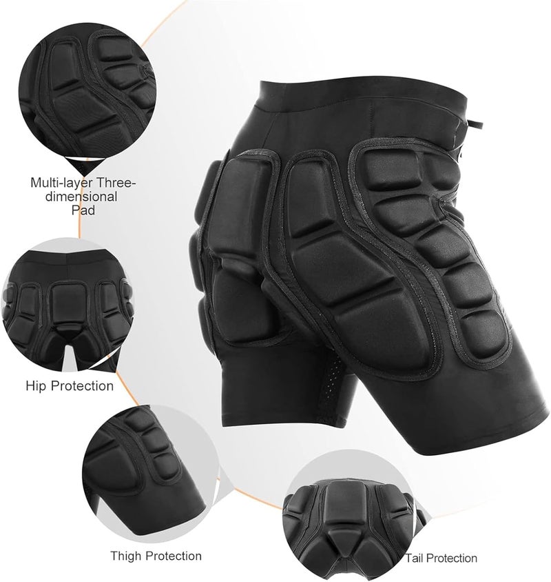 Relaxyee Protective Padded Shorts, Impact Resistance Sportswear Outdoor Impact Protective Gear for Snowboard, Skate, Ski, Skateboard, Unisex, 3D Protection for Hip, Butt and Tailbone (Large) - Image 2