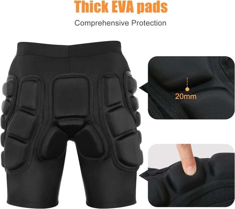 Relaxyee Protective Padded Shorts, Impact Resistance Sportswear Outdoor Impact Protective Gear for Snowboard, Skate, Ski, Skateboard, Unisex, 3D Protection for Hip, Butt and Tailbone (Large) - Image 4