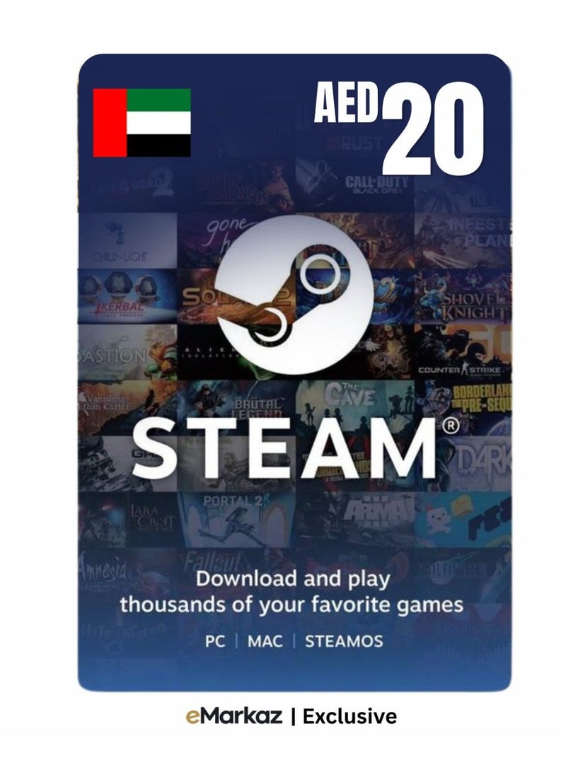 Steam Gift Card 20 AED for UAE Region