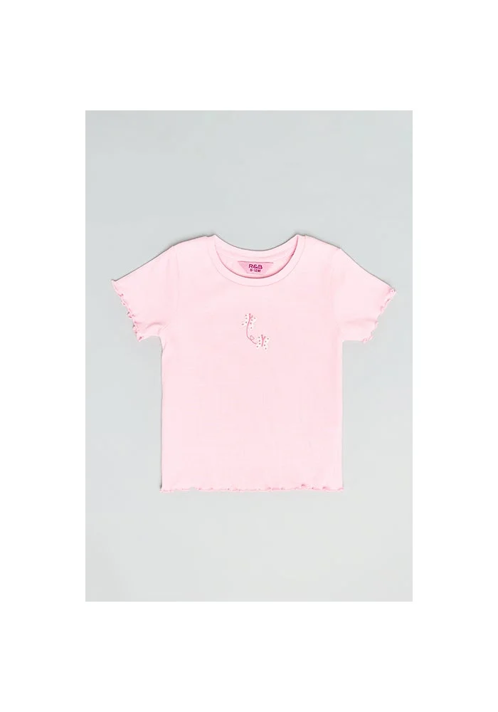 أر أند بي 2 Pack Butterfly Print Tops with Crew Neck and Short Sleeves