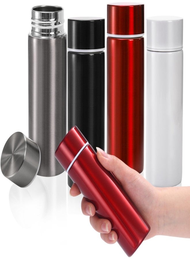 Acshio 4 Pack Mini Stainless Steel Water Bottle, 5 Oz Insulated Small Water Bottle, Portable Leak-proof Purse Pocket Water Bottle Slim Water Flask, Keeps Drink Cold and Hot - Image 1