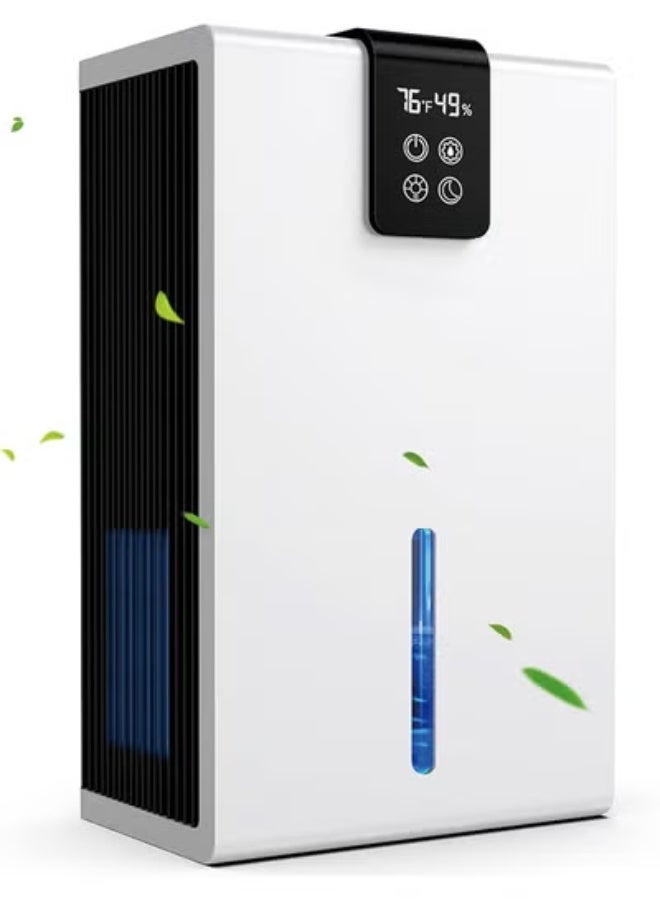 Dehumidifier for Home, 2.6L Water Tank, Dehumidifier for Basement Bedroom, Dehumidifiers for Room with 7 Colors LED Light, Auto Shut Off, Humidity Display(White) - Image 1