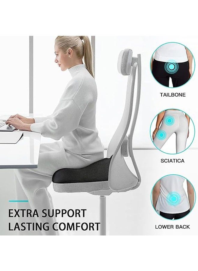 general Coccyx butt pillow, office chair cushion for back and hips to increase seat comfort, foam cushion for long sitting in the office, car, travel - Image 2
