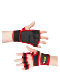 Body Builder Super Grip Glove, L, Black and Red
