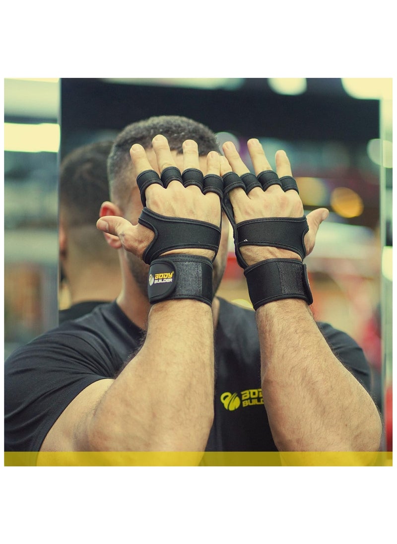 Laperva - Body Builder Super Grip Glove, L, Black and Red - Image 1