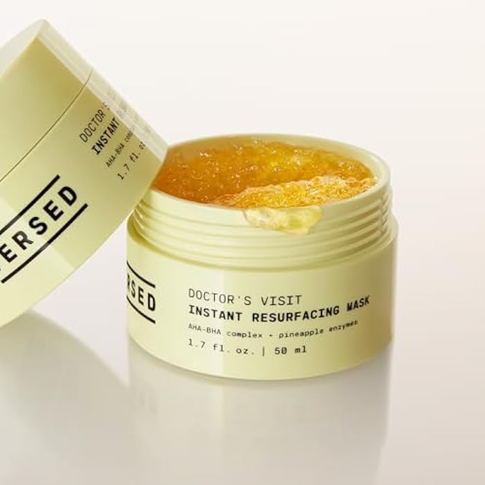 Versed Doctor's Visit Skin Resurfacing Face Mask - Glycolic Acid + Lactic Acid Face Exfoliant for Dark Spots & Skin Texture - AHA BHA Enzyme Mask to Brighten, Smooth Rejuvenate Skin (1.7 fl oz) - Image 2