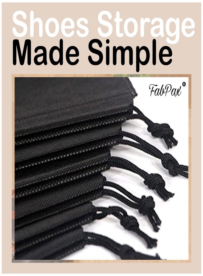 FabPax Set of 3 Shoe Bag for Travel & Storage, Shoe Cover for Travelling, Shoe Organizer for Women & Men, Shoe Pouches with Clear Window, Shoe Bags with Drawstring Closure (Black - Pack of 3) - Image 5
