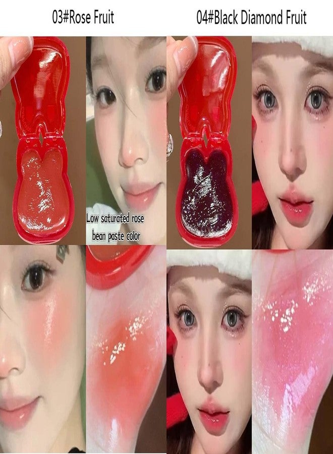 Cappuvini Soft Little Rabbit Multipurpose Balm | Tinted Lip Balm & Cheek Blush | Glossy Waterproof Formula | 4 Korean-Inspired Shades | Kawaii Bear-Shaped Packaging | Lip Balm for Dry Chapped Lips | Moisturizing Formula with Shea Butter | (03# Rose Fruit (Muted rose bean paste), 3.8g) - Image 4