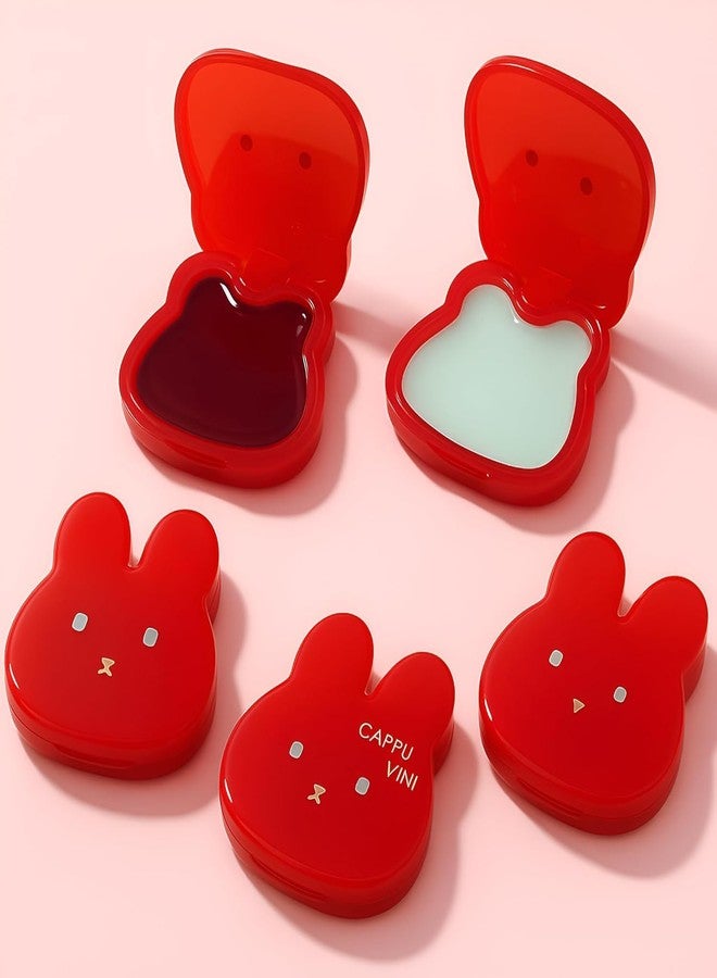 Cappuvini Soft Little Rabbit Multipurpose Balm | Tinted Lip Balm & Cheek Blush | Glossy Waterproof Formula | 4 Korean-Inspired Shades | Kawaii Bear-Shaped Packaging | Lip Balm for Dry Chapped Lips | Moisturizing Formula with Shea Butter | (03# Rose Fruit (Muted rose bean paste), 3.8g) - Image 1