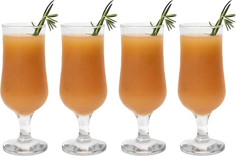 HAPPY BORN Hurricane Glasses Set of 6 Pina Colada Cocktail Glasses 350ml Great Choice for Tropical Drinks Beers and Juice LeadFree Clear Tulip Drinking Cups Fathers Day Gift - Image 4