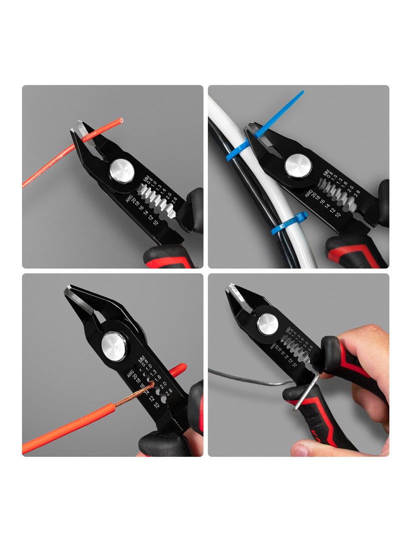 Zikra Wire Cutters, 6-Inch Flush cutter with Supplementary Stripping, Cutting Pliers, Handy and Slim Diagonal Cutters, Side Cutting Pliers, Sharp Snip, Safety Lock - Image 3