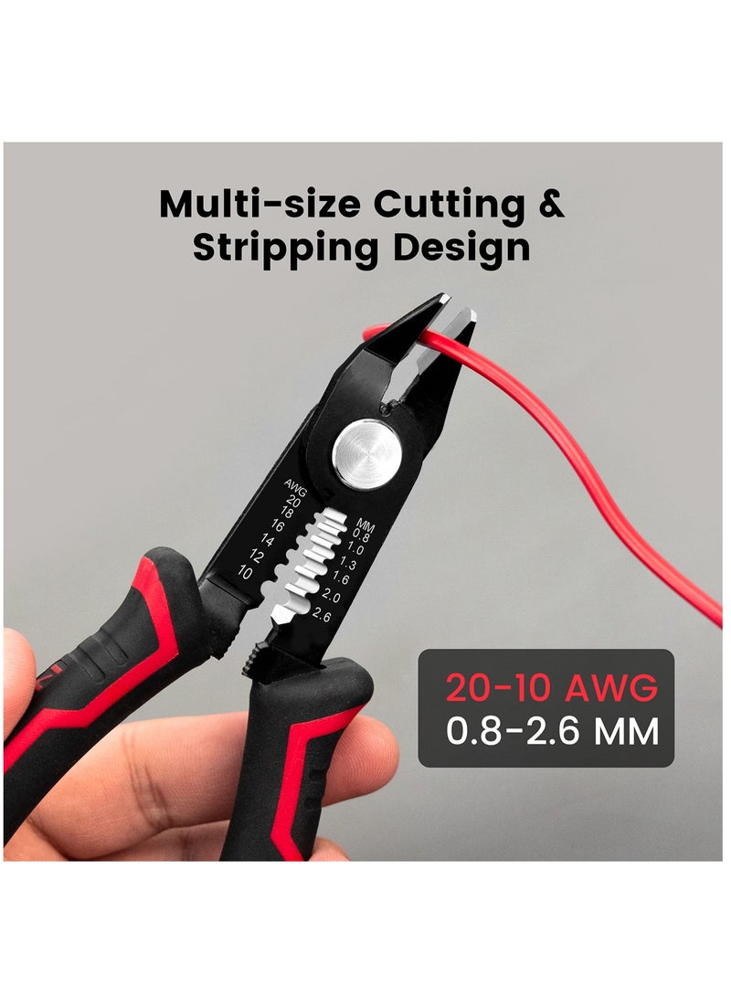Zikra Wire Cutters, 6-Inch Flush cutter with Supplementary Stripping, Cutting Pliers, Handy and Slim Diagonal Cutters, Side Cutting Pliers, Sharp Snip, Safety Lock - Image 4