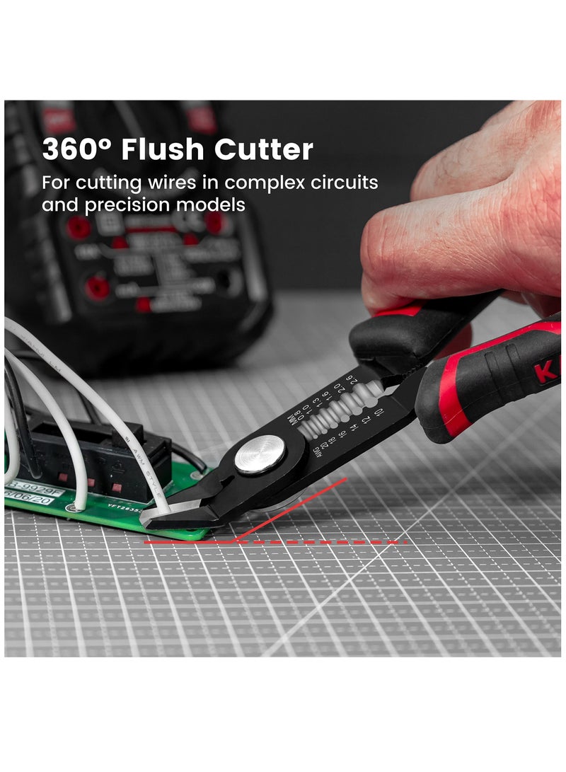 Zikra Wire Cutters, 6-Inch Flush cutter with Supplementary Stripping, Cutting Pliers, Handy and Slim Diagonal Cutters, Side Cutting Pliers, Sharp Snip, Safety Lock - Image 2