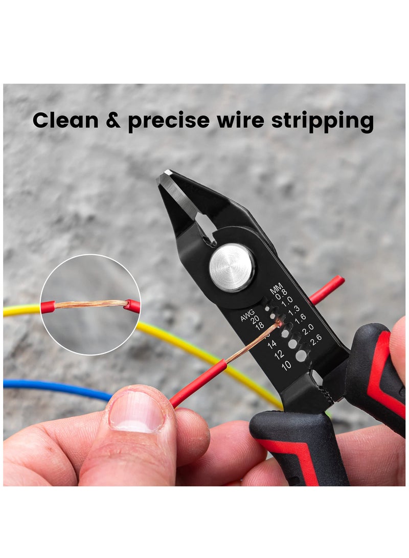 Zikra Wire Cutters, 6-Inch Flush cutter with Supplementary Stripping, Cutting Pliers, Handy and Slim Diagonal Cutters, Side Cutting Pliers, Sharp Snip, Safety Lock - Image 5