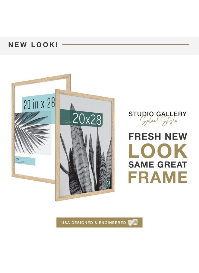 MCS MCS Studio Gallery 20x28 Poster Frame Natural Woodgrain, Vertical & Horizontal Wall Hanging Large Picture Frame for Photos, Posters & Art Prints (1-Pack)  - Image 1