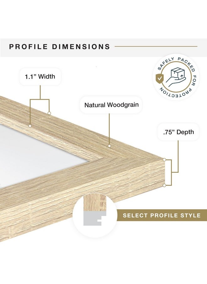 MCS MCS Studio Gallery 20x28 Poster Frame Natural Woodgrain, Vertical & Horizontal Wall Hanging Large Picture Frame for Photos, Posters & Art Prints (1-Pack)  - Image 4