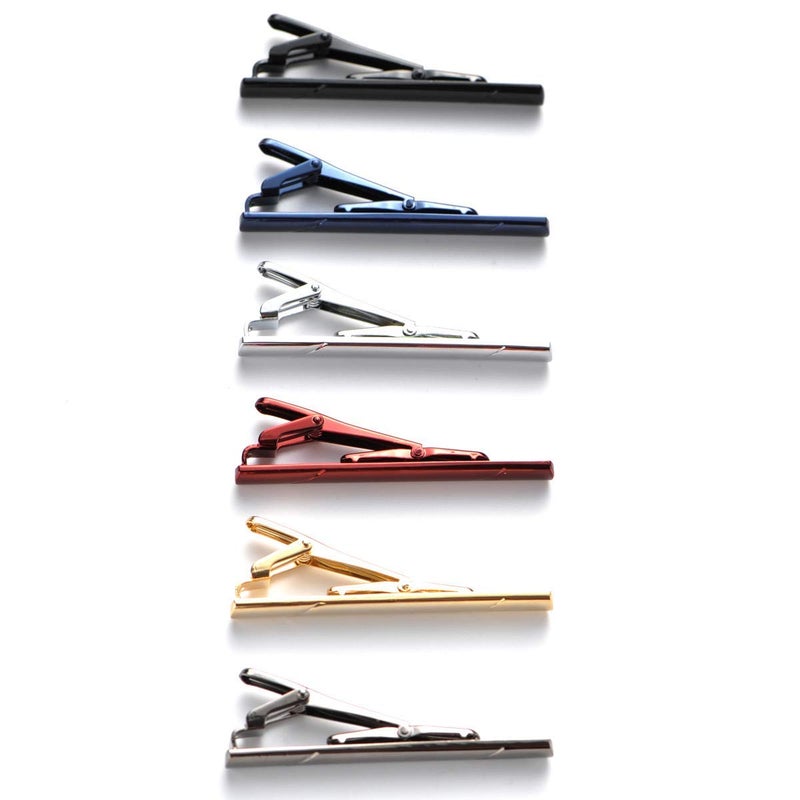 QIMOSHI 6pcs Tie Clips for men Tie Bar Clip Set for Regular Ties Necktie Wedding Business Tie Pin Clips - Image 4
