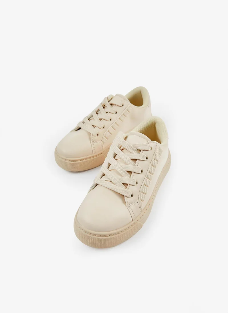 زيبي Trainers with Ruffles for Girls, Beige