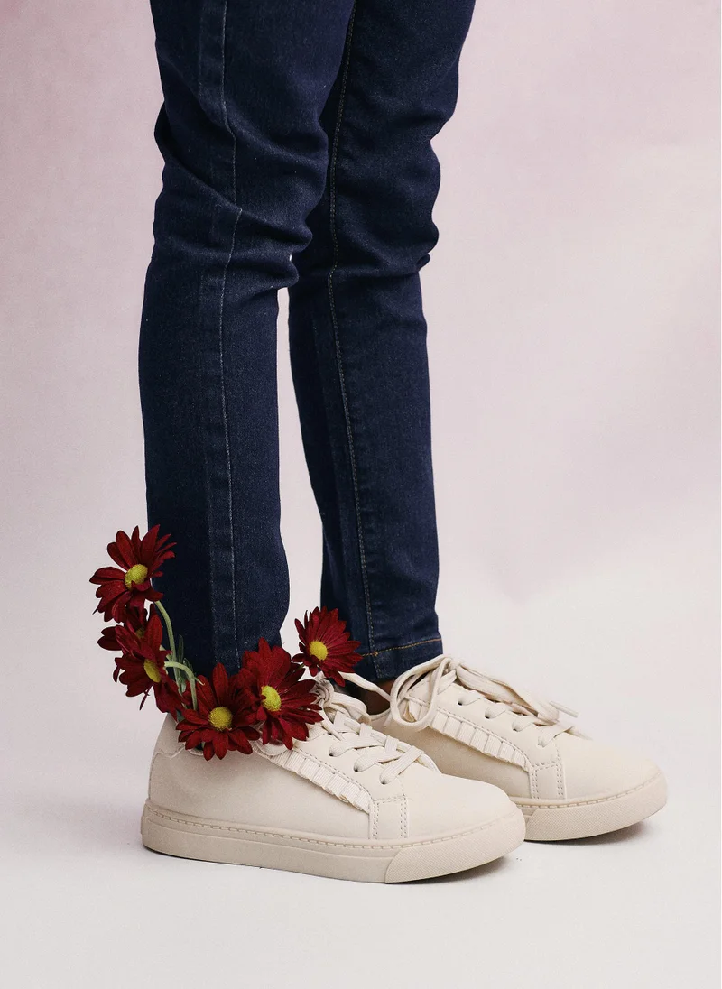 زيبي Trainers with Ruffles for Girls, Beige