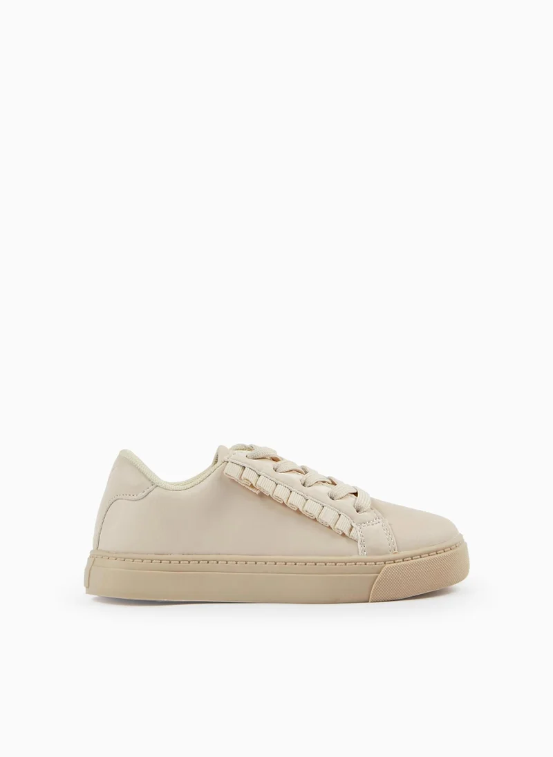 زيبي Trainers with Ruffles for Girls, Beige
