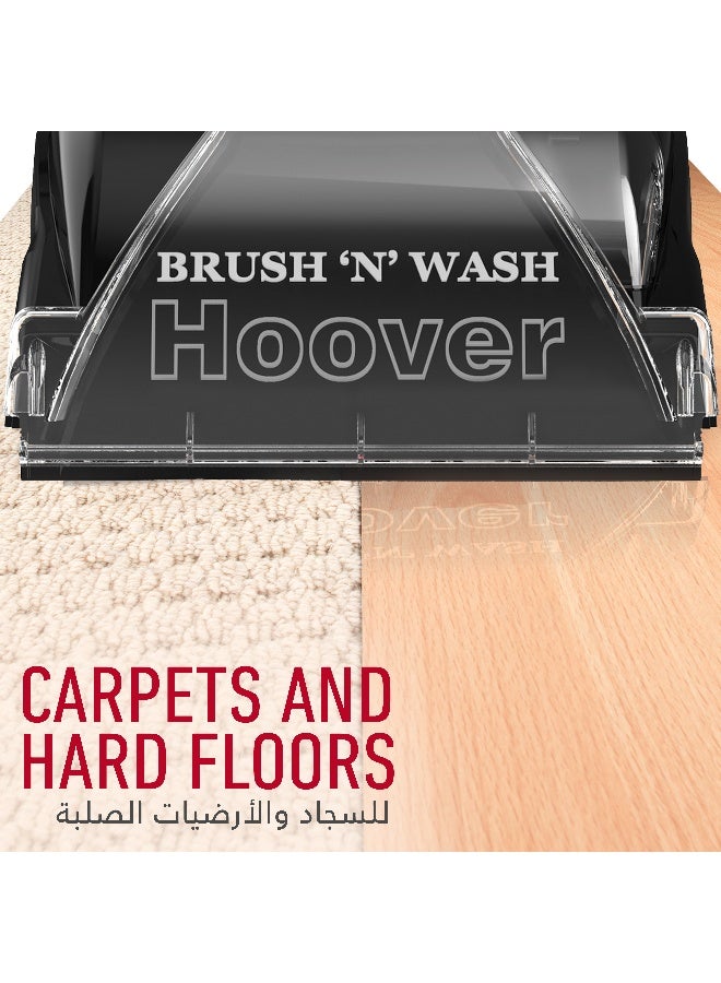 HOOVER Brush & Wash 2 in 1 Carpet Washer & Hard Floor Cleaner, Spin Scrub Brush And Twin Tank Technology For Home, Office & Majlis Use, 1 Year Warranty - 131355 4 L 1400 W F5916901 Grey - Image 5