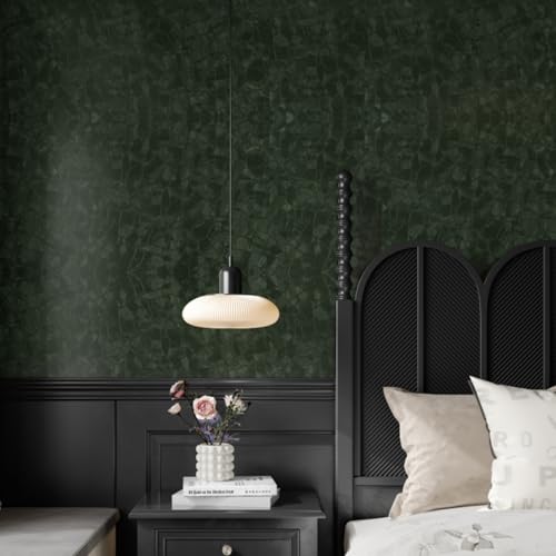 Abyssaly Dark Green Peel and Stick Wallpaper - Modern Textured Wall Paper Thicken- Removable Self Adhesive Vinyl Wrap Waterproof Contact Paper for Cabinet Bedroom Bathroom Home Decor 118"x 15.7" - Image 2