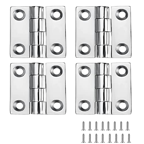 ODYSUNRAL Stainless Steel Boat Hinges, Marine Grade Hinges, 2 inch x 2 inches (50mm X 50 mm), No Noise, Heavy Duty 316 Stainless Steel with Screws (4 PCS) - Image 1