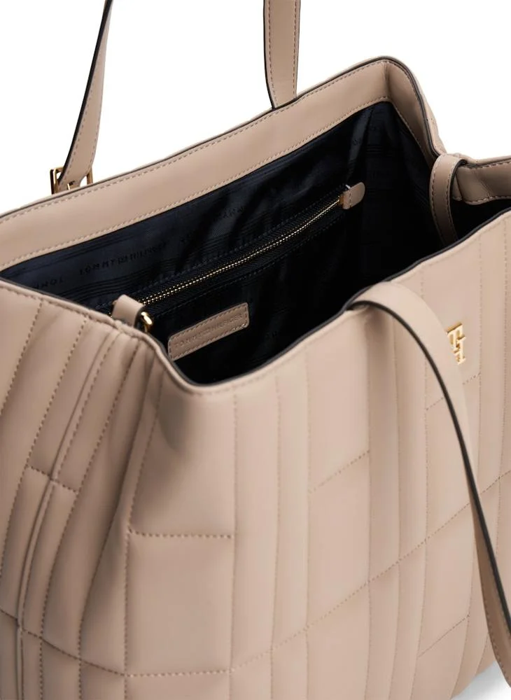 TOMMY HILFIGER Logo Detailed Zip Through Tote