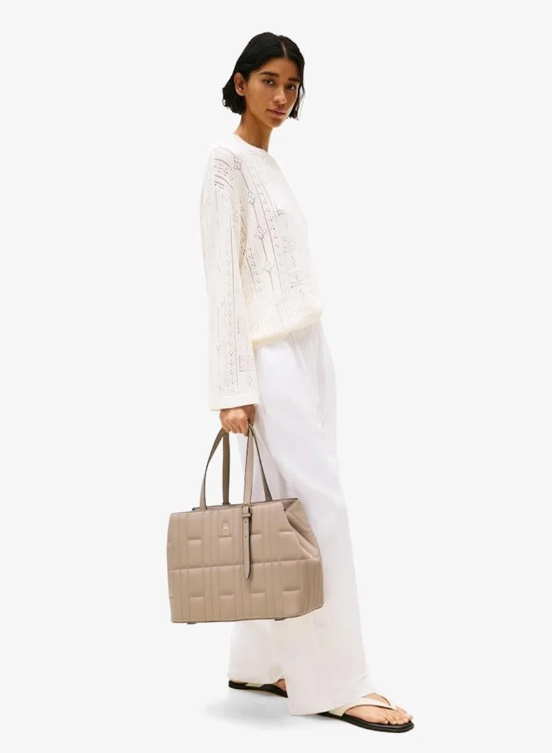 TOMMY HILFIGER Logo Detailed Zip Through Tote