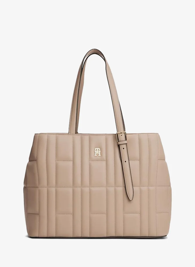 Logo Detailed Zip Through Tote