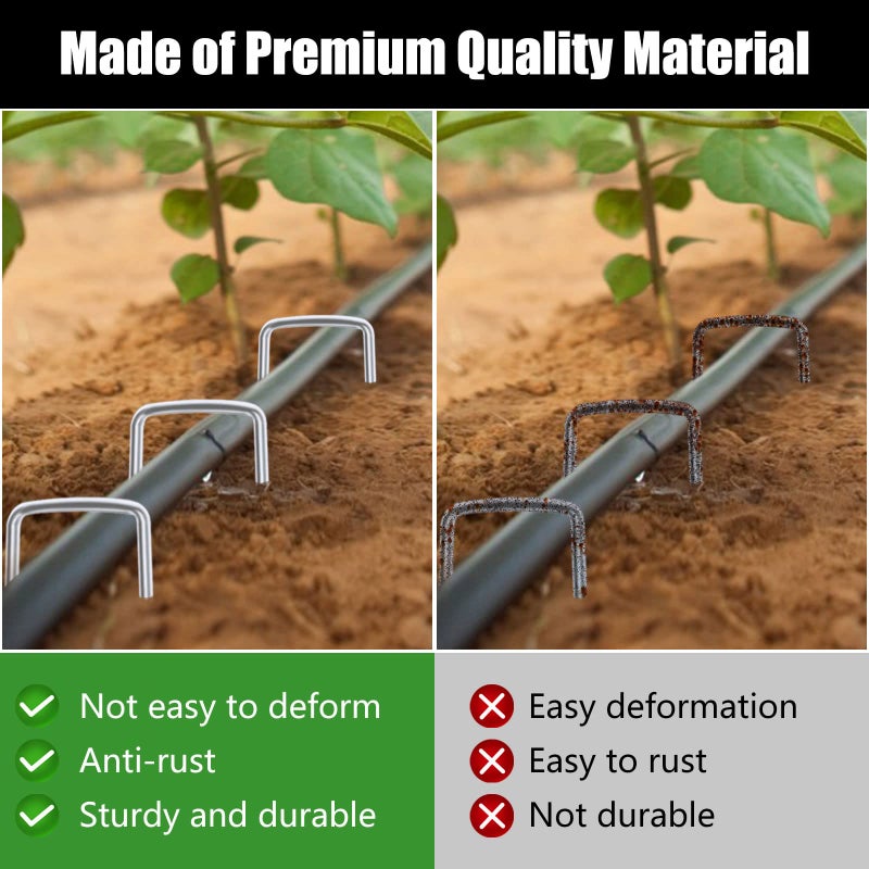 FEED GARDEN 4 Inch 25 Pack Galvanized Landscape Staples 11 Gauge Anti-Rust Garden Stakes Landscaping Fabric SOD Pins Yard Stakes for Weed Barrier Fabric - Image 5