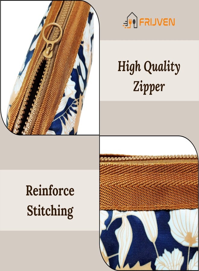 FRIJVEN Print Design 9cms Cosmetic Makeup Pouch, Women's Toiletry Storage Organizer Purse, Grooming Kit Small Makeup Case, Travel Bag (Brown) - Image 3