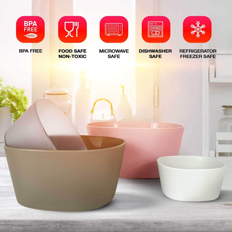 Mueller Mixing Bowls, 4-Piece Nesting Bowls Set, Food Prep Bowls, European Made, Microwave and Dishwasher Safe Mixing Bowl Set - Image 3