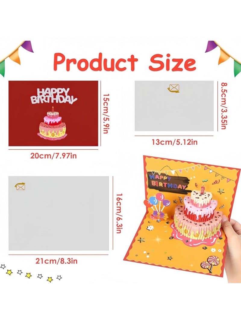 Generic 3D Birthday Card,Exquisite Paper Cut Birthday Card Pop Up Cards, with Light and Music Birthday Gifts, Funny Happy Birthday Gift Card, Warm Gifts for Lover and Friends(Strawberry Cake Style)  - Image 3