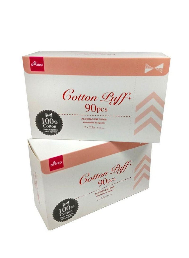 Daiso 90-Piece Facial Cotton Pads Set White - Image 1