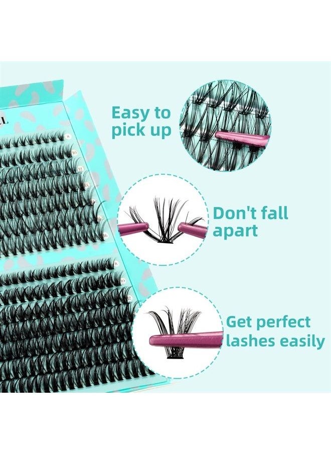AMZGIRL - Individual Lashes Cluster Amzgirl 280pcs Lash Clusters Diy Eyelash Extensions At Home Soft Natural Eyelashes Clusters mixed Tray Faux Mink Lash (2 StylesI-D Curl,8-16mm Mixed) - Image 1