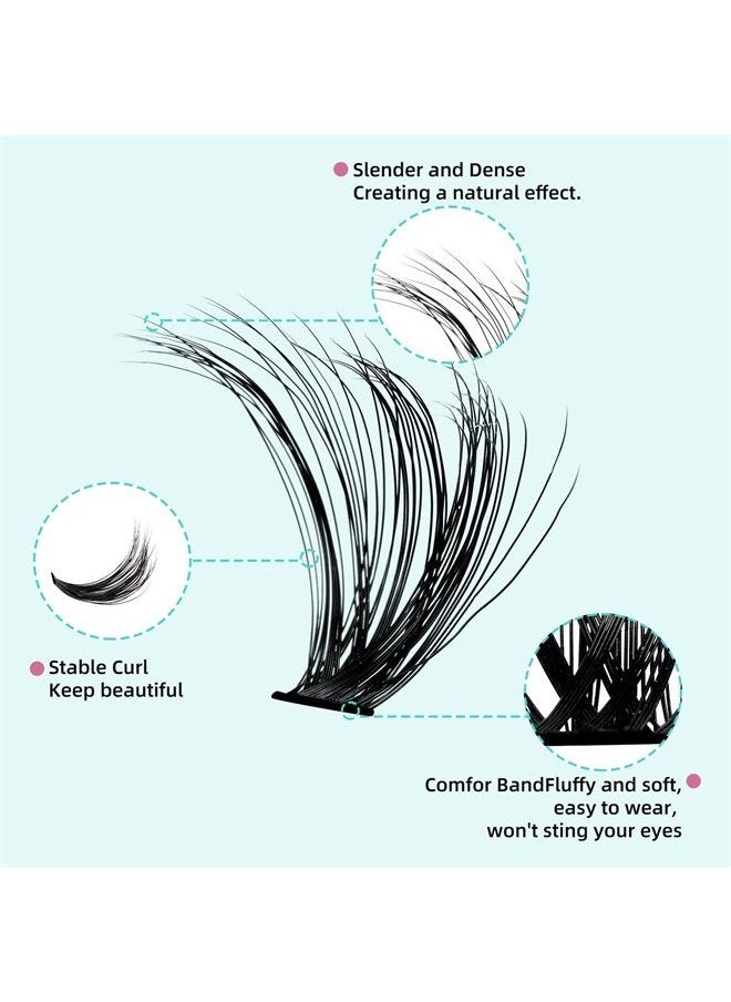 AMZGIRL - Individual Lashes Cluster Amzgirl 280pcs Lash Clusters Diy Eyelash Extensions At Home Soft Natural Eyelashes Clusters mixed Tray Faux Mink Lash (2 StylesI-D Curl,8-16mm Mixed) - Image 1
