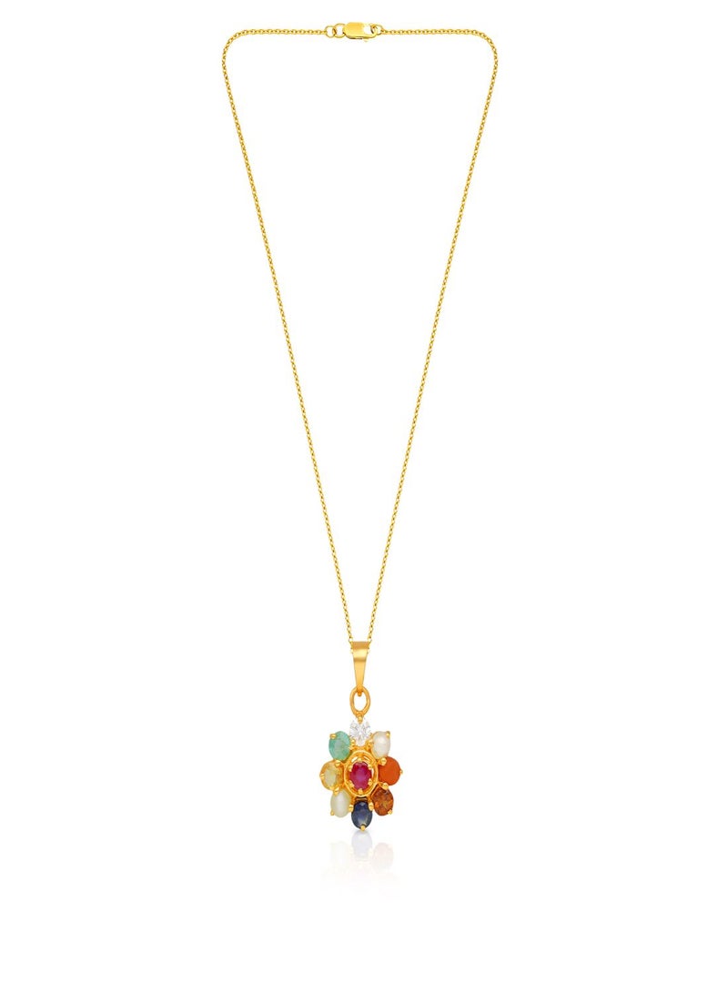 Malabar Gold and Diamonds 22 Carat 916 Purity Yellow Gemstone Pendant PGNNVR023PN5Y for Women  - Image 1