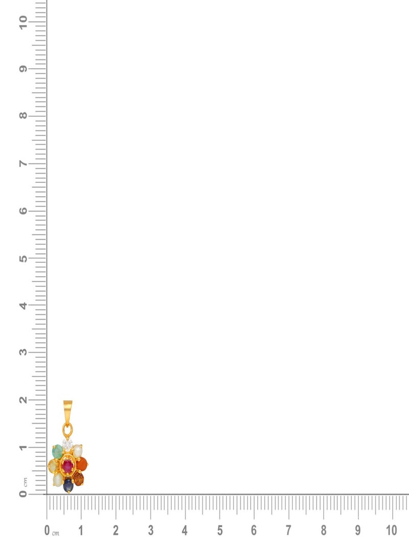 Malabar Gold and Diamonds 22 Carat 916 Purity Yellow Gemstone Pendant PGNNVR023PN5Y for Women  - Image 5