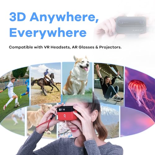 KanDao QooCam EGO - Viewer-Integrated 3D VR Camera, 24MP/8K Photos/4K 60FPS Videos Stereoscopic 3D Instant Display Camera, Compatible on VR Headsets/AR Glasses/Projectors, Charging Kit - Image 2