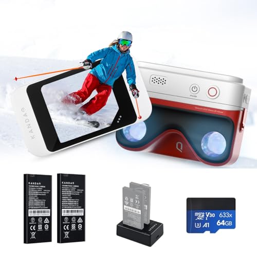 KanDao QooCam EGO - Viewer-Integrated 3D VR Camera, 24MP/8K Photos/4K 60FPS Videos Stereoscopic 3D Instant Display Camera, Compatible on VR Headsets/AR Glasses/Projectors, Charging Kit - Image 1