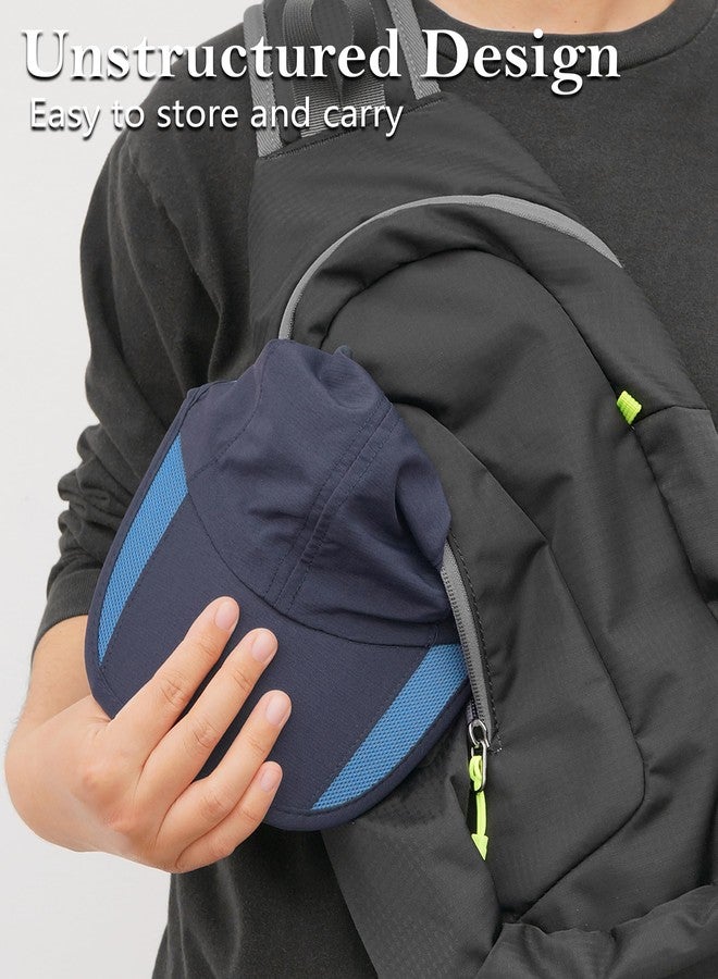 جادمكيندز قبعة GADIEMKENSD للجري في الهواء الطلق، قبعة بيسبول رياضية شبكية للرجال والنساء، سريعة الجفاف وجيدة التهوية، غير مُهيكلة، مثالية للتخييم الصيفي وصيد الأسماك والمشي لمسافات طويلة، لون كحلي مُحسّن، مقاس L - Image 4