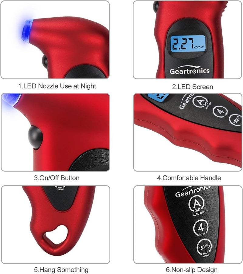 Geartronics Digital Tire Pressure Gauge - 2 Pack - Image 2